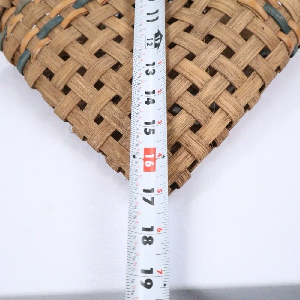 VTG Woven Wall Basket Heart‎ Shape Hand Crafted Double Opening Cottage Core 80s